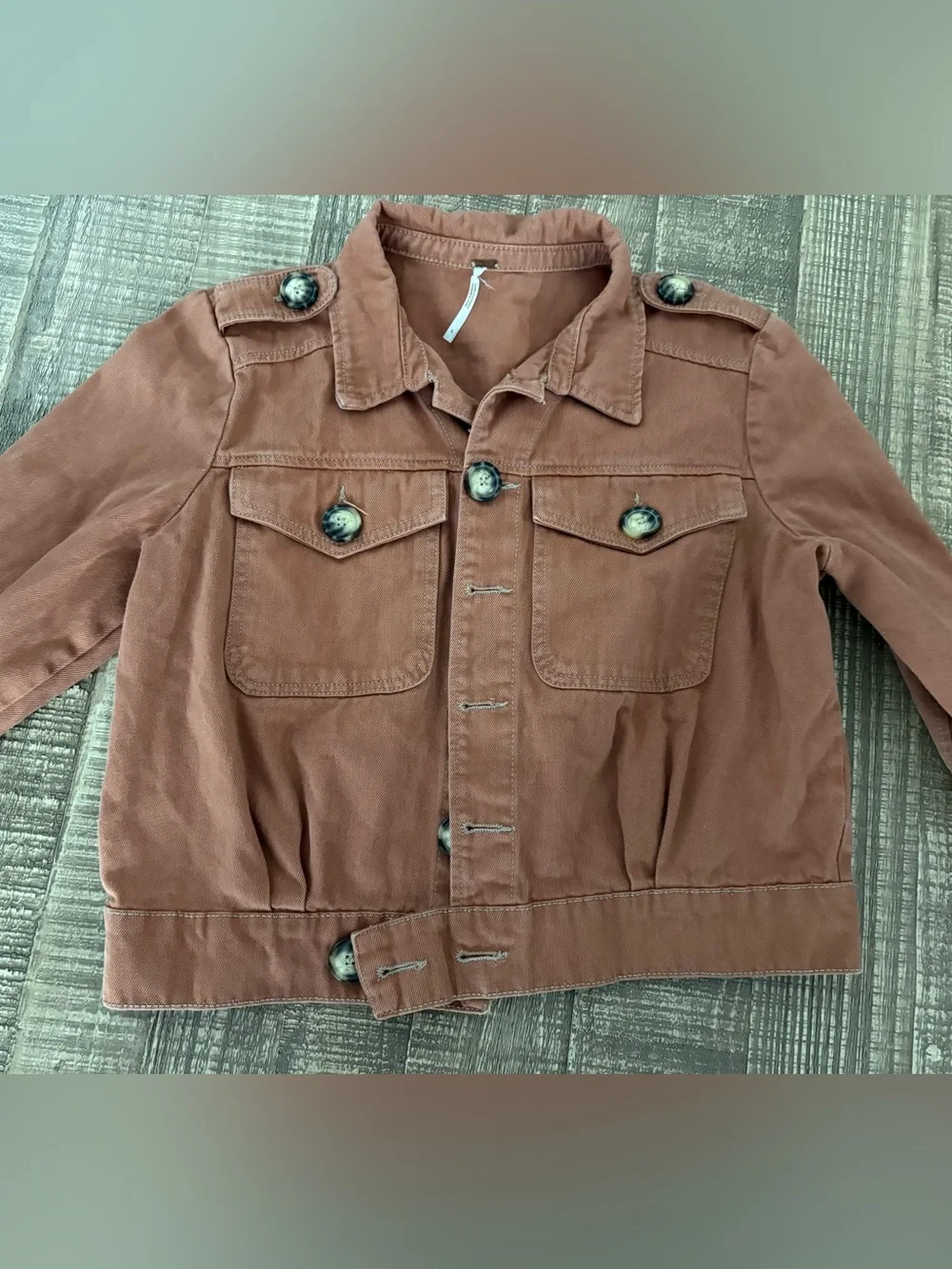 Free People Women's Terracotta Slouchy Eisenhower Trucker Jacket S - Picture 4 of 6